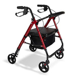 Walker - Hero Medical 6″ Deluxe Height Adjustable Seat Walker, Red