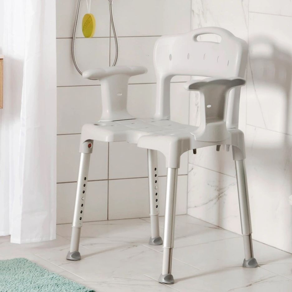 Etac Swift Shower Chair with Arm Supports and Back, White