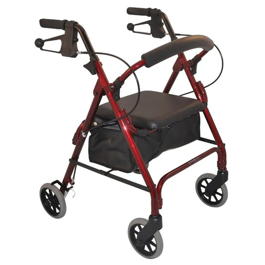 Walker - Days Compact Seat Walker, 6" Wheels, Burgundy