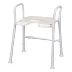 Days Shower Stool with Cutaway Front, Aluminium
