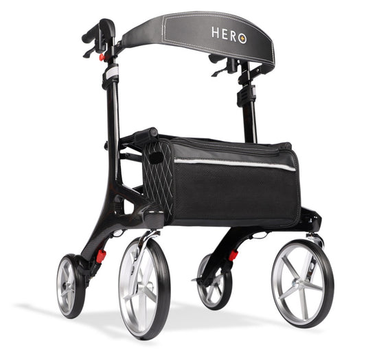 Walker - Hero Medical Outdoor Lite Seat Walker, Carbon Fibre, Standard