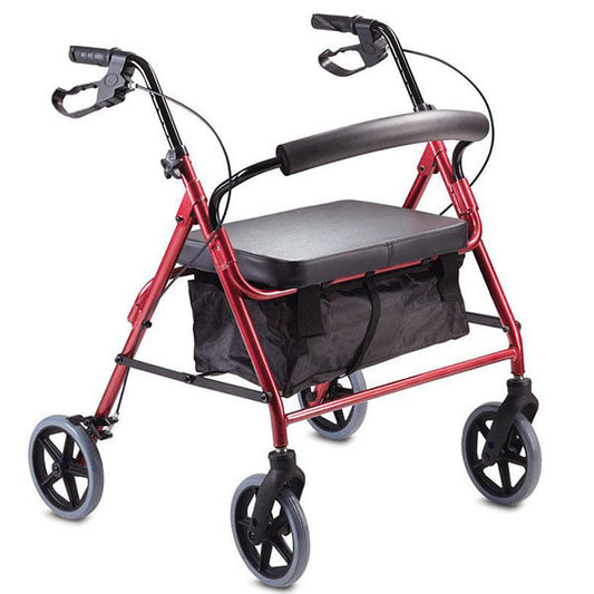 Walker - Care Quip Seat Walker Trekker, 8" Wheels, Burgundy