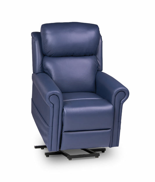 Royale Chadwick Mini Lift Chair (Quad Motor), Oxford Plush Leather Marine Blue