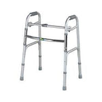 Walking Frame - Care Quip, Folding Walking Frame with Fixed Front Wheel and Rear Skis