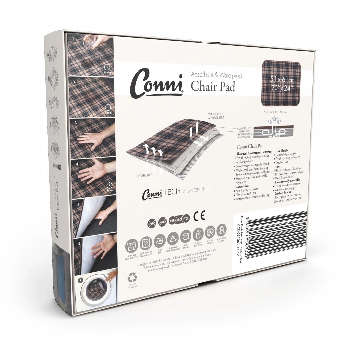 Conni Chair Pad, Large, Charcoal