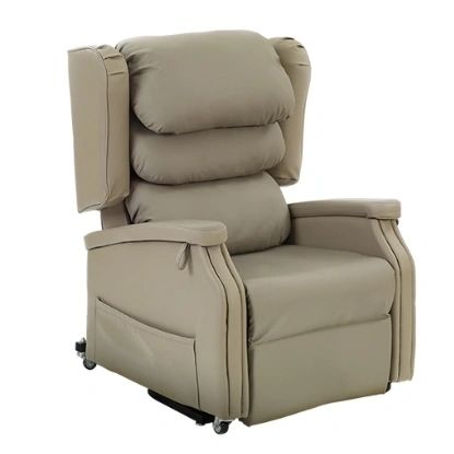 Configura Beige Vinyl Lift Chair, Dual Motor