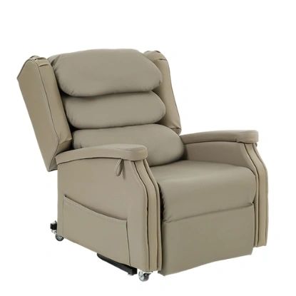 Configura Beige Vinyl Lift Chair, Dual Motor