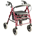 Walker - Care Quip Seat Walker Territory, 6" Wheels, Burgundy