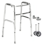 Folding Walking Frame (with fixed front wheels and rear skis)